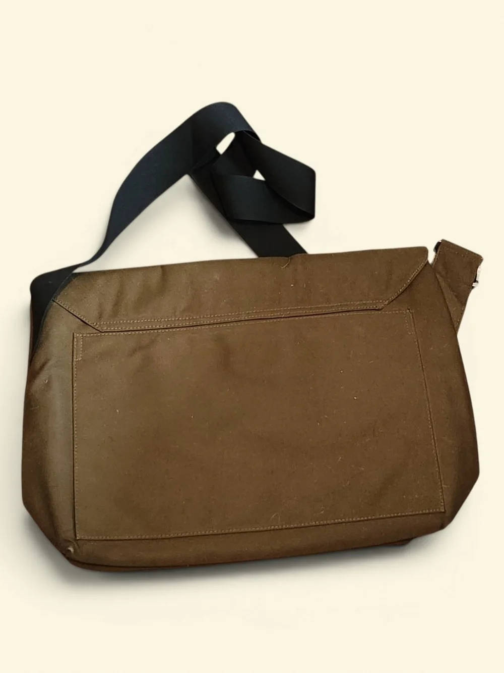 Jack Spade Brown Canvas Messenger Bag with Black Strap